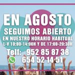 En agosto seguimos abierto en nuestro horario habitual